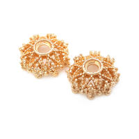 Cuentas de Flor de Latón Dorado 18K Joyería de Alta Calidad para Collar Pulseras - details 7