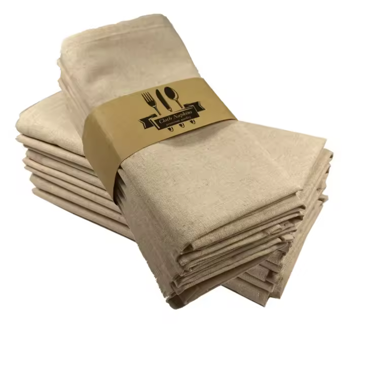 Servilletas de Tela de Cena de Lino de Color Liso Suave - Juego de 12 (40 x 40 cm) - para Eventos y Uso doméstico (Azul aireado) - 1