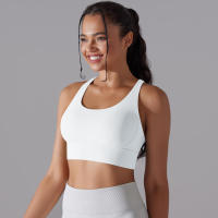 Hamidou-Sujetador de Yoga con espalda cruzada para mujer, ropa interior deportiva absorbente de golpes, correas de hombro cruzadas, Top corto de Fitness, deportes a prueba de golpes - details 4
