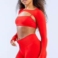 Nuevo chal suave al tacto sin costuras de spandex para mujer, ropa de yoga fitness, elástico, transpirable, chal deportivo de ocio. - details 14