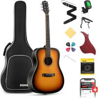 Guitarra Acústica de Adulto Guitarra Cutaway 4/4 Kit Dreadnought 41 Pulgadas de Principiante con Cuerde Afinador Cejilla Sunburst - details 12