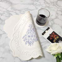 Mantel de Mesa de Seda Grande con Encanto de Flor Embossed Plancha de Mesa Antideslizante para Cena en Estilo Coreano - details 3