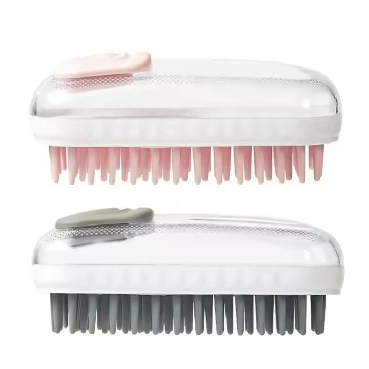 Cepillo de baño de silicona para mascotas, Gel de ducha recargable, cepillo de masaje para perros, mango ergonómico, peine de aseo para gatos de doble uso, seco y húmedo - 1