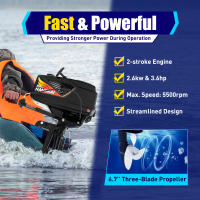 Motor fueraborda de 2 tiempos, 3,6 HP, fueraborda de gasolina de 55 cc, 2,6 kW, sistema CDI de refrigeración por agua y aire - details 3