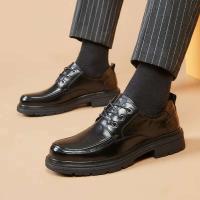 Nuevos zapatos de vestir con punta de acero de cuero de moda para hombres y zapatos formales casuales sólidos de goma Oxford - details 2