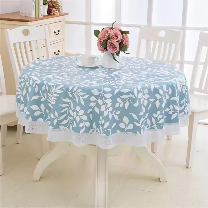 Mesa de comedor redonda Pastoral elegante, cubierta de tela lavable impermeable, mantel de cocina, decoración del hogar - 1