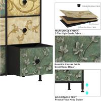 Mueble de Almacenamiento Cómodo con 9 Cajones Diseño Industrial de Metal con Superficie de Madera y Cajones de Tela para Sala de Estar, Habitación Infantil, Pasillo Estilo Rústico - details 11