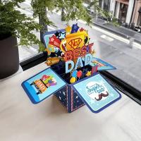 Tarjeta de felicitación de cumpleaños emergente 3D colorida, flor y mariposa, tarjetas de papel para el día de la madre, Tarjeta Única y divertida para el Día del Padre - details 5