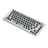 Kit de Teclado mecánico de aluminio de 83 teclas con cable RGB, intercambio en caliente, Metal personalizado, teclados multifunción para juegos, plateado - details 0