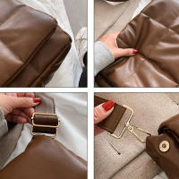 Bolso de hombro acolchado a cuadros, bolso de diseñador para mujer, bolsos de compras cruzados con solapa de cuero PU, invierno - details 31