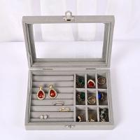 Joyero de terciopelo de 4 colores, organizador de almacenamiento de collares y anillos, organizador de joyas de viaje con tapa de vidrio superior, regalo para mujeres y niñas - details 5