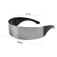 Gafas de sol futuristas para hombres y mujeres, lentes de espejo UV400, lentes láser para fiesta de disfraces - details 0