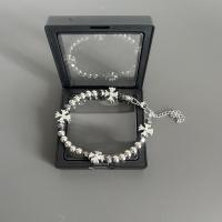 Pulsera con colgante de cruz de hip-hop versátil con cuentas de piedra biliar negra de moda para hombres - details 8