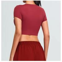 Camiseta corta de manga corta para mujer, camiseta de yoga, camiseta de entrenamiento físico - details 9