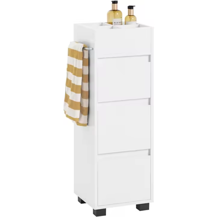 Armario de Baño auxiliar con 1 Compartimento Mueble de Columna de Baño de 3 Cajones 30 x 30 x 90 cm - 1