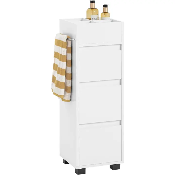 Armario de Baño auxiliar con 1 Compartimento Mueble de Columna de Baño de 3 Cajones 30 x 30 x 90 cm - 1