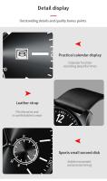 Reloj Deportivo de Cuero de Lujo para Hombres Hannah Martin Estilo de Negocios Negro de 42mm - details 0