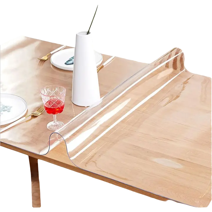 Mantel De PVC Transparente Y Resistente Al Agua Y Aceite Cubierta Rectangular Para Comedor Mate Y Transparente Para Cocina - 1