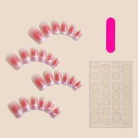 Uñas francesas con decoración de punta de ojo de gato, uñas postizas ultraflexibles y duraderas para uso diario y fiestas - details 2