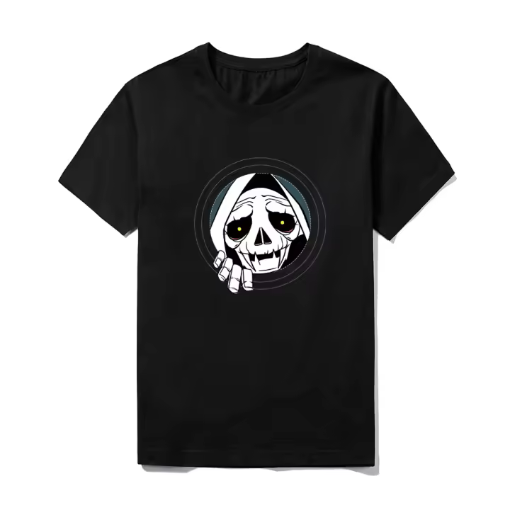 Camisetas estampadas de algodón suave para hombres y mujeres, camisetas gráficas transpirables, negro - 1