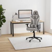 DR90 - Silla Gaming Profesional, Tejido Transpirable, reposabrazos 2D Acolchado, Base Nylon Reforzado, pistón Clase 4, cojín Lumbar y Cervical, Color Gris/Blanco - details 1