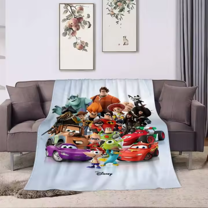 Manta Lightning Cartoon Cars95 con estampado 3D, manta suave y cómoda para el almuerzo para niños, mantas para camas - 1