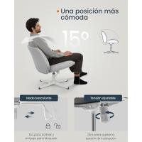 Estilo Contemporáneo con Base en Cruz, Asiento Ancho y Cómodo, Altura Ajustable, Silla Giratoria, - details 1