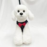 Conjunto de correa de arnés para perro, chaleco con pajarita, decoración de diamantes pequeños, arnés suave para perros pequeños y medianos - details 11