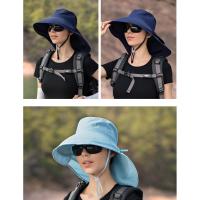 Summer Hat Women Outdoor UV Anti Neck Protection Sun Visor men Fishing Hiking Wide Brim Shawl Sunscreen Ponytail Cap undefine - details 10