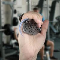 1 par de empuñaduras ergonómicas para levantamiento de pesas, guantes antideslizantes en forma de panal para entrenamiento, guantes de gimnasio, empuñaduras de palma de silicona elásticas gruesas, dominadas - details 7