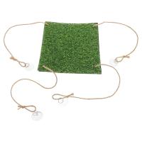 Colchoneta de hierba Artificial para columpio de pájaros, cama de dormir Natural para hámster con forma redonda/cuadrada con ganchos, estera colgante para buscar comida, juguetes para animales pequeños - details 5
