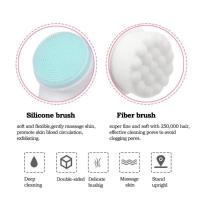 Cepillo de limpieza facial de silicona doble 3D, cepillo manual de masaje facial, cepillo exfoliante de cerdas suaves, cepillo de lavado facial de doble cara - details 1