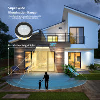 2PCS Apliques de Pared Solares para Exterior Negro GOECO, 3000K/7300K, Iluminación Interior Moderna para Entrada, Jardín, 29,85 * 10,25 * 4,8 CM - details 2