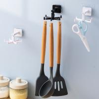 Gancho de puerta autoadhesivo de seis garras montado en la pared giratorio de 360 grados colgador de ropa toallero organizador de cocina - details 1