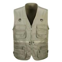 Chaleco Ligero para Hombres Color Sólido, Sin Mangas, Cuello en V, Múltiples Bolsillos, Para Primavera y Otoño - details 7
