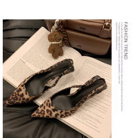 Nuevo nicho retro de gama alta con estampado de leopardo tacones altos temperamento elegante tacón fino sandalias puntiagudas - details 27