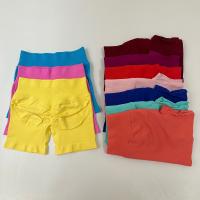 Pantalones cortos de yoga con banda baja acanalada, pantalones cortos de yoga sin costuras, pantalones cortos de entrenamiento para gimnasio, pantalones cortos elásticos para correr, ropa de fitness - details 4