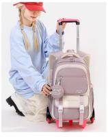 Mochila escolar con ruedas desmontables para niña de primaria, mochila con ruedas grande para secundaria, artículos de regreso a la escuela - details 25
