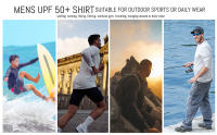 MAGCOMSEN UPF 50+ camiseta de manga larga para hombre con protección solar UV camiseta de playa verano de secado rápido - details 1