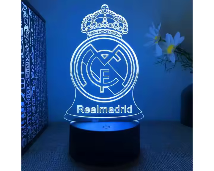Lámpara de Noche de Fútbol 3D Ilusión Óptica LED Control Remoto 16 Colores - 1