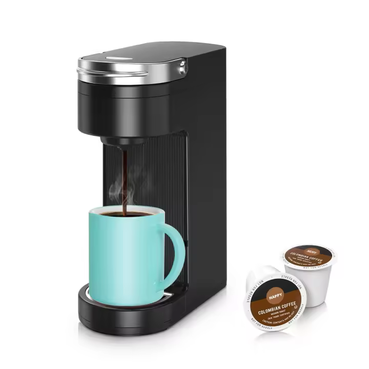 Cafetera de servicio individual delgada 2 en 1 para taza K y café molido, Mini máquina de café de viaje de una taza para el hogar, escritorio, cocina y dormitorio, se adapta a la taza de viaje - 1