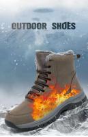 Nuevas zapatillas de deporte de cuero impermeables para la nieve de invierno, botas de senderismo al aire libre muy cálidas para hombres, zapatos de trabajo talla 39-48 - details 2