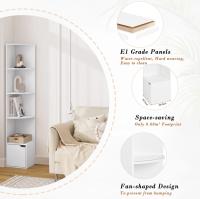 Estantería de 5 niveles, estante esquinero de pie, estantería blanca de almacenamiento, 1 armario con puerta - details 5