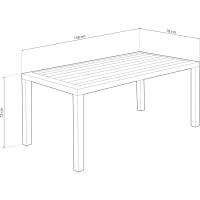 Mesa Fija Exterior Mesa de Comedor de Polipropileno Diseño Malu Acabado en Antracita - details 2