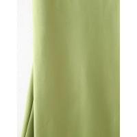 Vestido largo elegante y sexy de satén verde sin espalda para mujer, estilo halter, para fiesta. - details 5