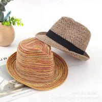 Sombreros de paja de Jazz de verano para mujer, sombrero para el sol tejido transpirable colorido, gorra cubana para hombre, ucky plegable - details 4