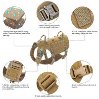 Correas Tácticas Militares Juego de Correa y Collar para Perros Vestido Táctico Grande MOLLE con Bolsas y Bandera - details 4