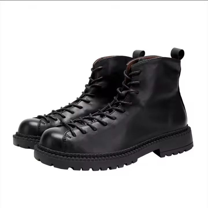 Botas de cuero de alta gama para hombres zapatos de piel de vaca pura zapatos altos de piel de vaca de primera capa - 1