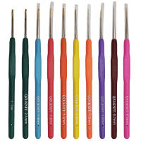 Agujas de Punto de Metal 10Pcs con Garras Ergonómicas Herramienta de Crochet Hooks Tamaño 0.5-2.2mm Material Plástico Hechas en China - details 0