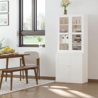 4 Puertas y Estantes Ajustables Estilo Moderno Cocina para Salón Cocina Oficina Dormitorio 76x40x178,5 cm Blanco - details 1